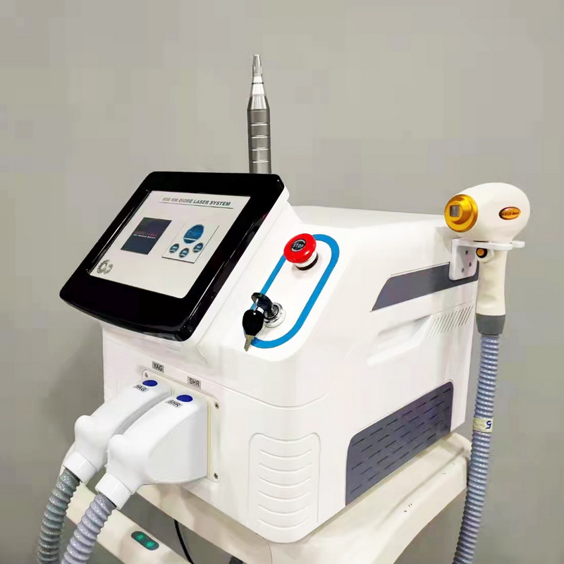 Portable Multi-functional ND-yag Laser Tattoo Removal Laser Hair Removal Skin Rejuvenation Device for beauty salon