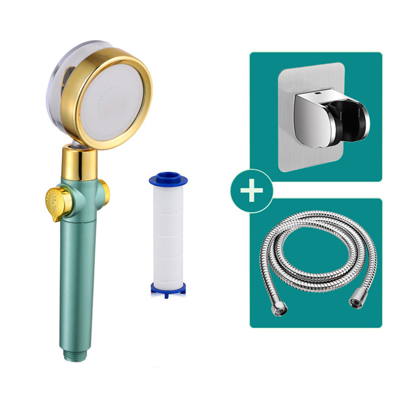 Epacket 360 Rotated High Pressure Turbocharged Shower Head With Holder Hose Filter Bathroom Handheld Pressurized Massage Rainfall 4995135