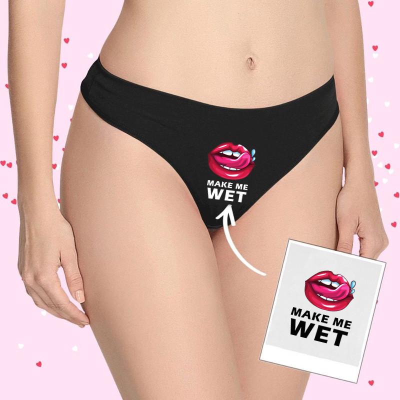 Women's Panties Funny Red Lips MAKE ME WET Sexy Briefs Underwear For Women Lady Girl Underpant Female T-Back G-String Thongs, White
Women's Panties Funny Red Lips MAKE ME WET Sexy Briefs Underwear For Women Lady Girl Underpant Female T-Back G-String Thongs, White