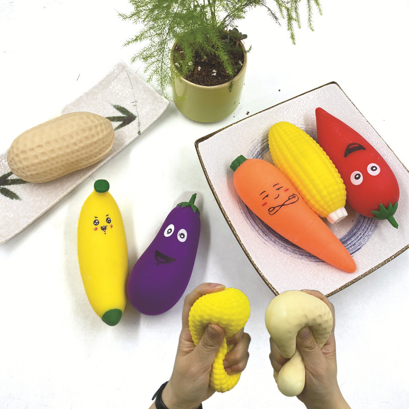 Fidget Toys Squishy New Vegetable And Fruit Series TPR Extruded Flour Ball Banana Kneading Music Trick Vent Toy Manufacturer
Fidget Toys Squishy New Vegetable And Fruit Series TPR Extruded Flour Ball Banana Kneading Music Trick Vent Toy Manufacturer