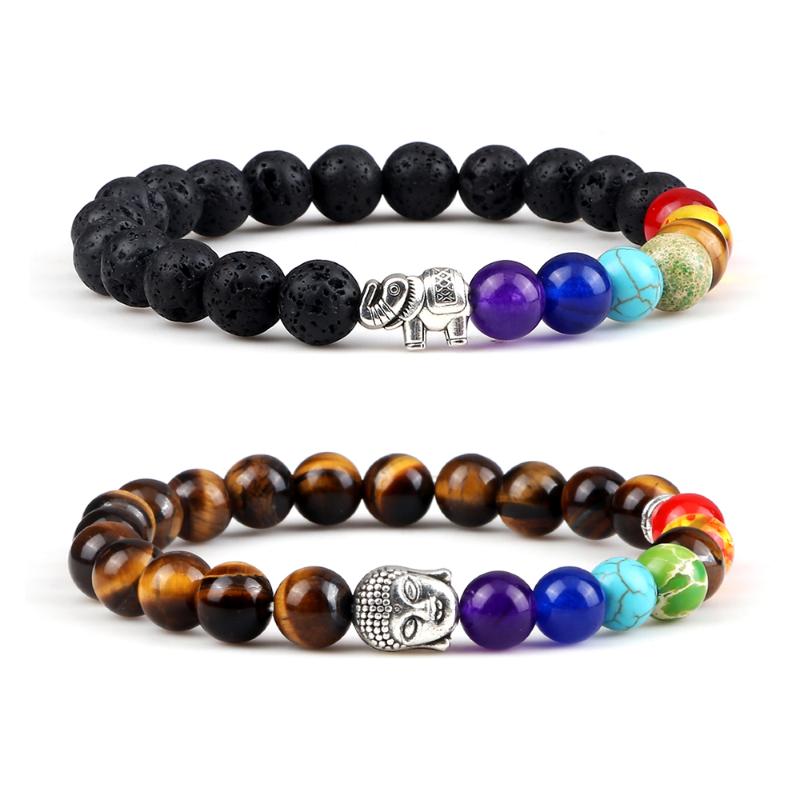 Beaded Strands Chakra Beads Bracelets Natural Tiger Eye Lava Onyx Stone Jewelry Buddha Charm Handmade Bangle For Men Women Reiki Healing Gif
Beaded Strands Chakra Beads Bracelets Natural Tiger Eye Lava Onyx Stone Jewelry Buddha Charm Handmade Bangle For Men Women Reiki Healing Gif