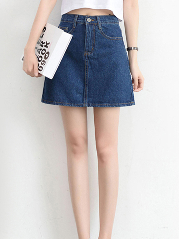Zoki Sexy Women Denim Mini Skirt Fashion Summer High Waist Korean Black Skirt Blue Package Hip Jeans Harajuku Cotton S3XL 220701