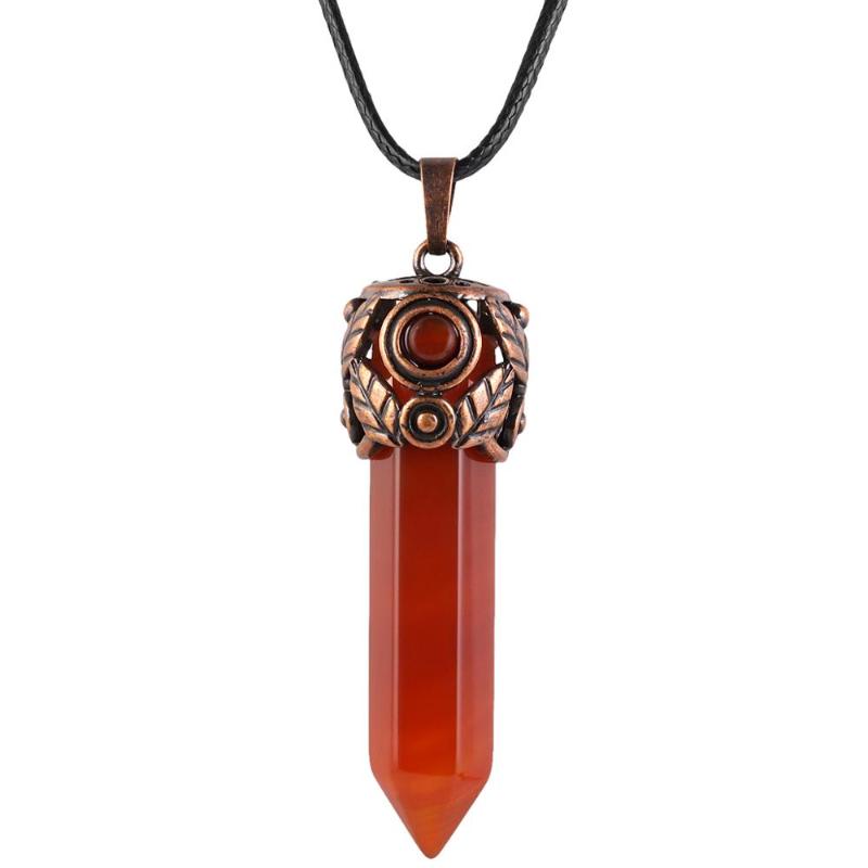 Pendant Necklaces SUNYIK Leaf Brass Wire Wrapped Hexagon Prism Point Gem Stone Healing Reiki Crystal Fit
Pendant Necklaces SUNYIK Leaf Brass Wire Wrapped Hexagon Prism Point Gem Stone Healing Reiki Crystal Fit