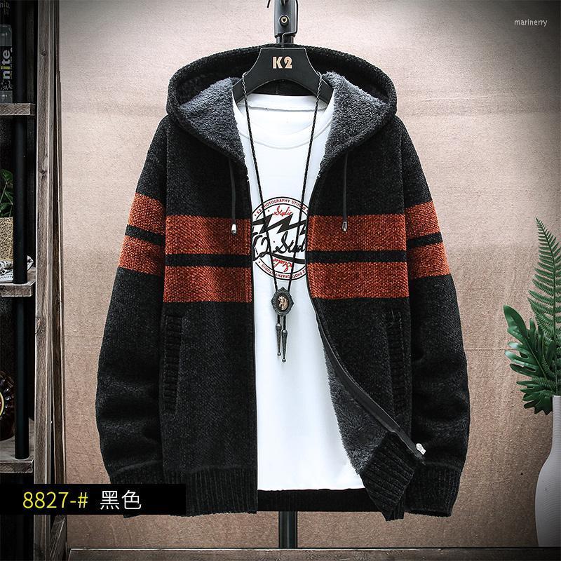 Men's Sweaters Autumn Korean Hooded Men's With Fleece Stripe Cardigan Knitted Sweatercoats Casual Jacket Male M-4XL 8827Men's Mari22, Red
Men's Sweaters Autumn Korean Hooded Men's With Fleece Stripe Cardigan Knitted Sweatercoats Casual Jacket Male M-4XL 8827Men's Mari22, Red