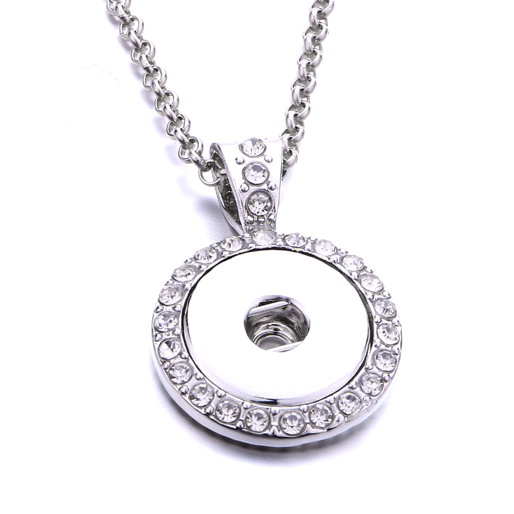 Fashion waterdop round Crystal Snap Button necklace 18MM Ginger Snaps Buttons Charms Necklaces for women jewelry