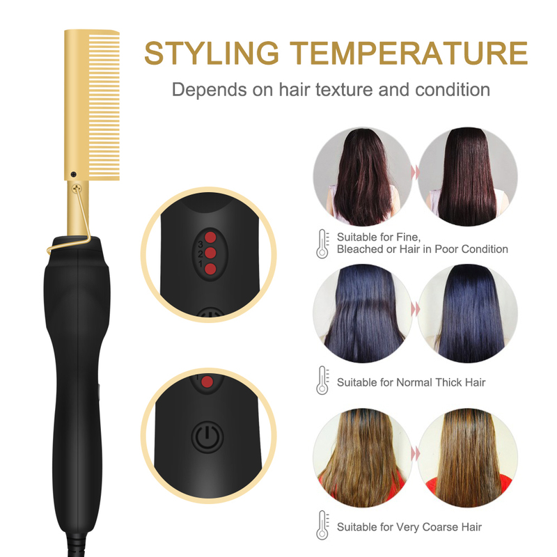 Hair Straightener Curler Comb Wet and Dry Use Professional Brush Electric Alloy Drop 220623