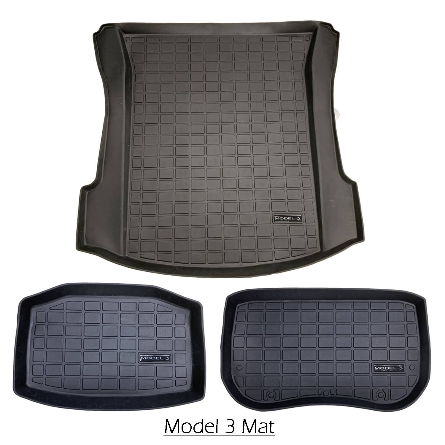 Full Sets Plain TPE Trunk Frunk Mats For Tesla Model 3/Y 2020-2023 Cargo Liners Rear Front Trunk Protector Boot Lower Compartment Mat Model3 Interior 