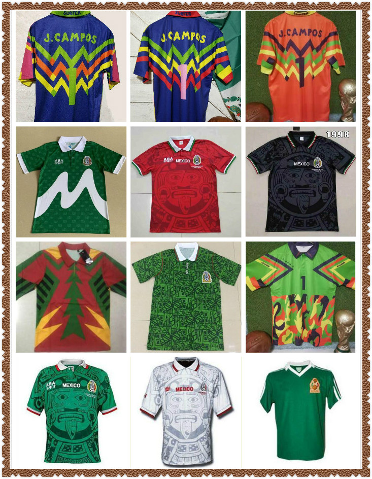 1996 Retro Edition Mexico Soccer Jersey 1998 World Cup Soccer Shirt Mexico Home blue Soccer Shirt Away white Short Sleeved football uniform
1996 Retro Edition Mexico Soccer Jersey 1998 World Cup Soccer Shirt Mexico Home blue Soccer Shirt Away white Short Sleeved football uniform