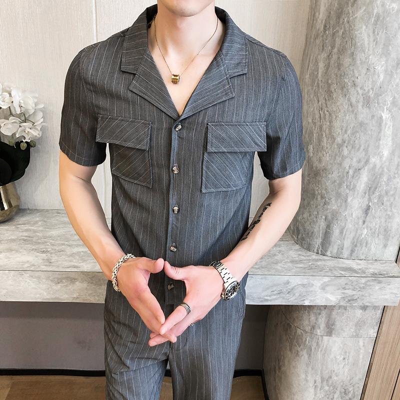 Men's Tracksuits Moda Hombre 2022 Ropa British Esigner Men Set 2 Pcs Striped Black Shirt And Pant Business Casual Chemise Homme Heren Kledin, Black stripe
Men's Tracksuits Moda Hombre 2022 Ropa British Esigner Men Set 2 Pcs Striped Black Shirt And Pant Business Casual Chemise Homme Heren Kledin, Black stripe