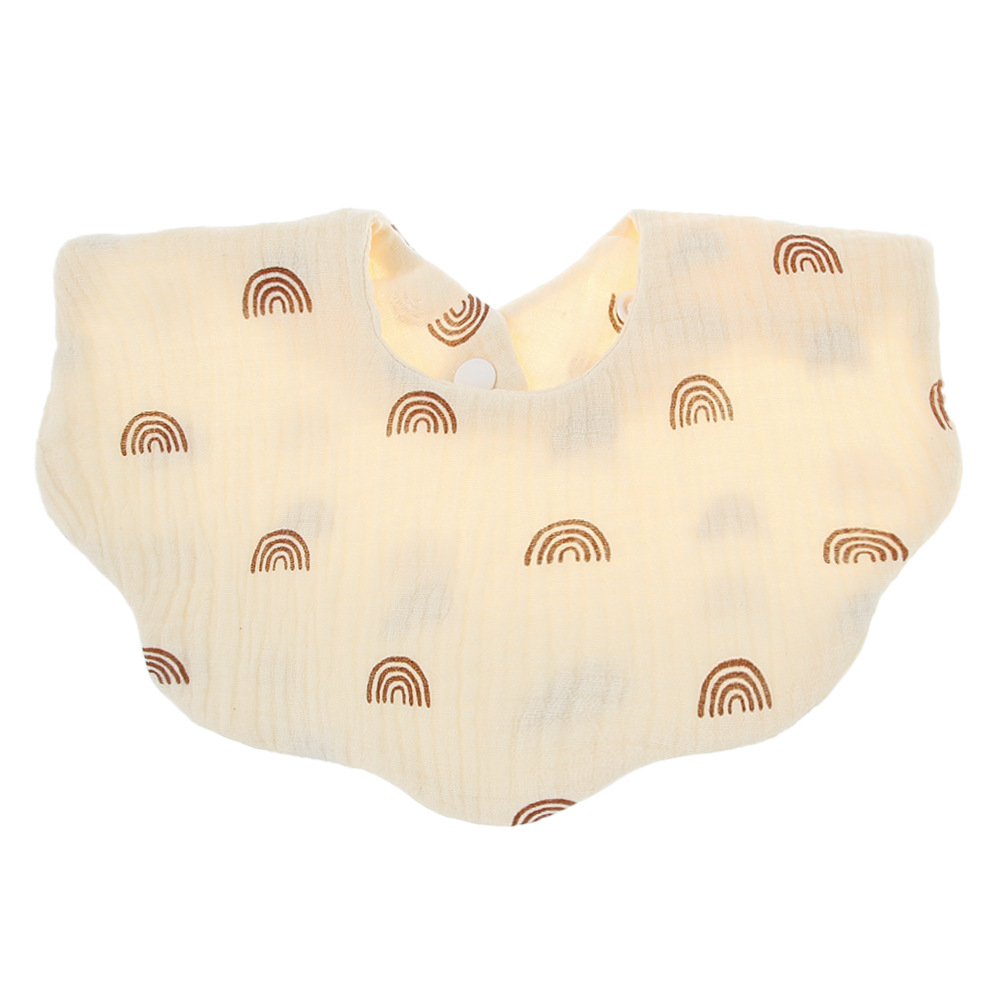 INS Simple baby bibs 100% cotton Flower Print Wave Shape Girl Infants Baby Feeding Bib 18 Colors