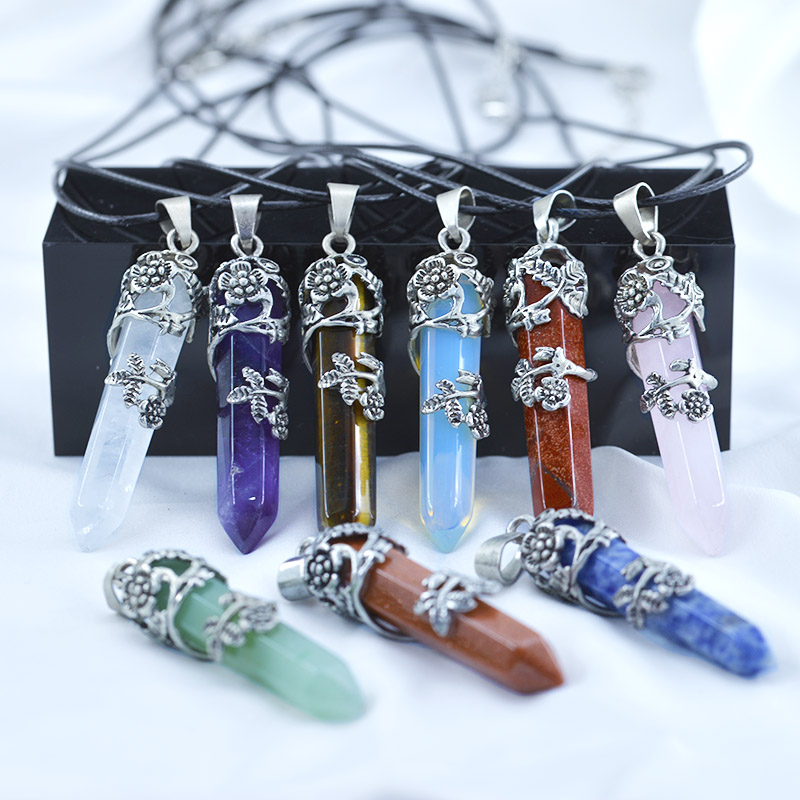 Flower charm Nature Stone Hexagon Prism Pendants Amethyst Opal Quartz Bullet Crystal Healing Fashion Jewelry for women men gift
Flower charm Nature Stone Hexagon Prism Pendants Amethyst Opal Quartz Bullet Crystal Healing Fashion Jewelry for women men gift