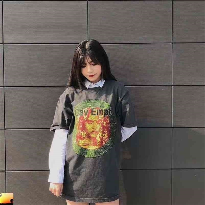 CAVEMPT T-Shirt Men Women Cav Empt Badge Faded CE Avatar T Shirt 210420
