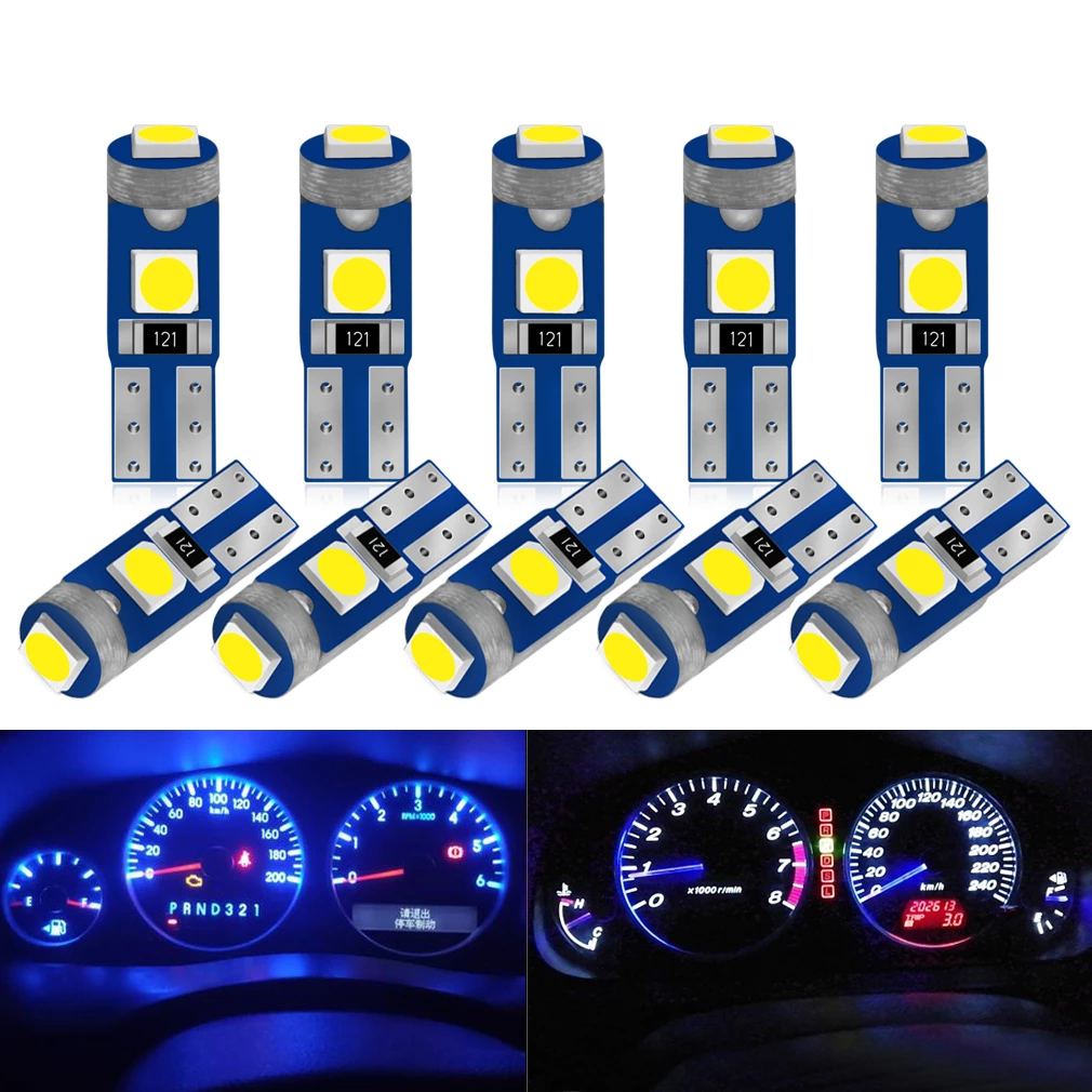 10Pcs T5 Led Bulb W3W W1.2W Led Canbus Car Interior Lights Dashboard Warming Indicator Wedge Auto Instrument Lamp 12V
10Pcs T5 Led Bulb W3W W1.2W Led Canbus Car Interior Lights Dashboard Warming Indicator Wedge Auto Instrument Lamp 12V