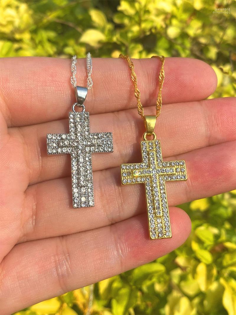 Pendant Necklaces ANGLANG Fashion Cross Pendants Gold&Silver Color Cubic Zirconia Jesus Necklace Jewelry For Men/Women Wholesale
Pendant Necklaces ANGLANG Fashion Cross Pendants Gold&Silver Color Cubic Zirconia Jesus Necklace Jewelry For Men/Women Wholesale