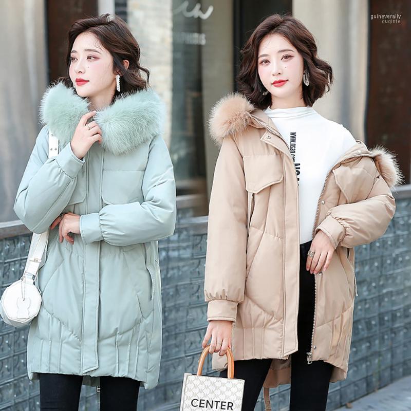 Women's Down & Parkas GRELLER 2022 Winter Jacket Women Solid Black White Female Cotton Coat Loose Fur Hooded Long Clothing Guin22
Women's Down & Parkas GRELLER 2022 Winter Jacket Women Solid Black White Female Cotton Coat Loose Fur Hooded Long Clothing Guin22