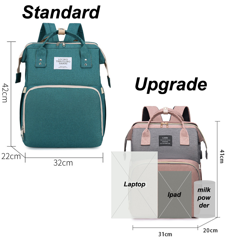 Folding Mommy Bag Lightweight Portable Folding Crib Bed Large-capacity Baby Backpack Female Mommy Outting Bag Bolsa Feminina DDJ 220514