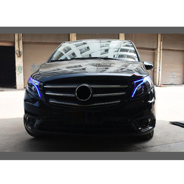 LED Headlight For Benz Vito 20 13-20 22 W447 DRL Bi-Xenon Lens LED Crystal Angel Eyes Turn Signal Front Lamp