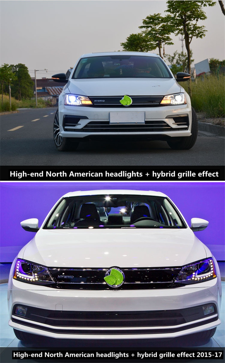 Head Lamp Assemnly For Jetta Sagitar MK6 LED Headlight 2012-18 MK6 DRL Turn Signal High Beam Angel Eye Projector