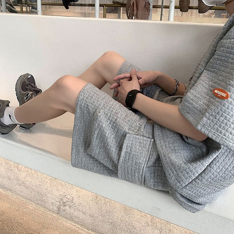 Men Summer Cargo Shorts Set Two Piece Loose Tracksuit Short Sleeve Tee Oversized Tshirts Mens Sets Male Chic Casual Clothing 220704