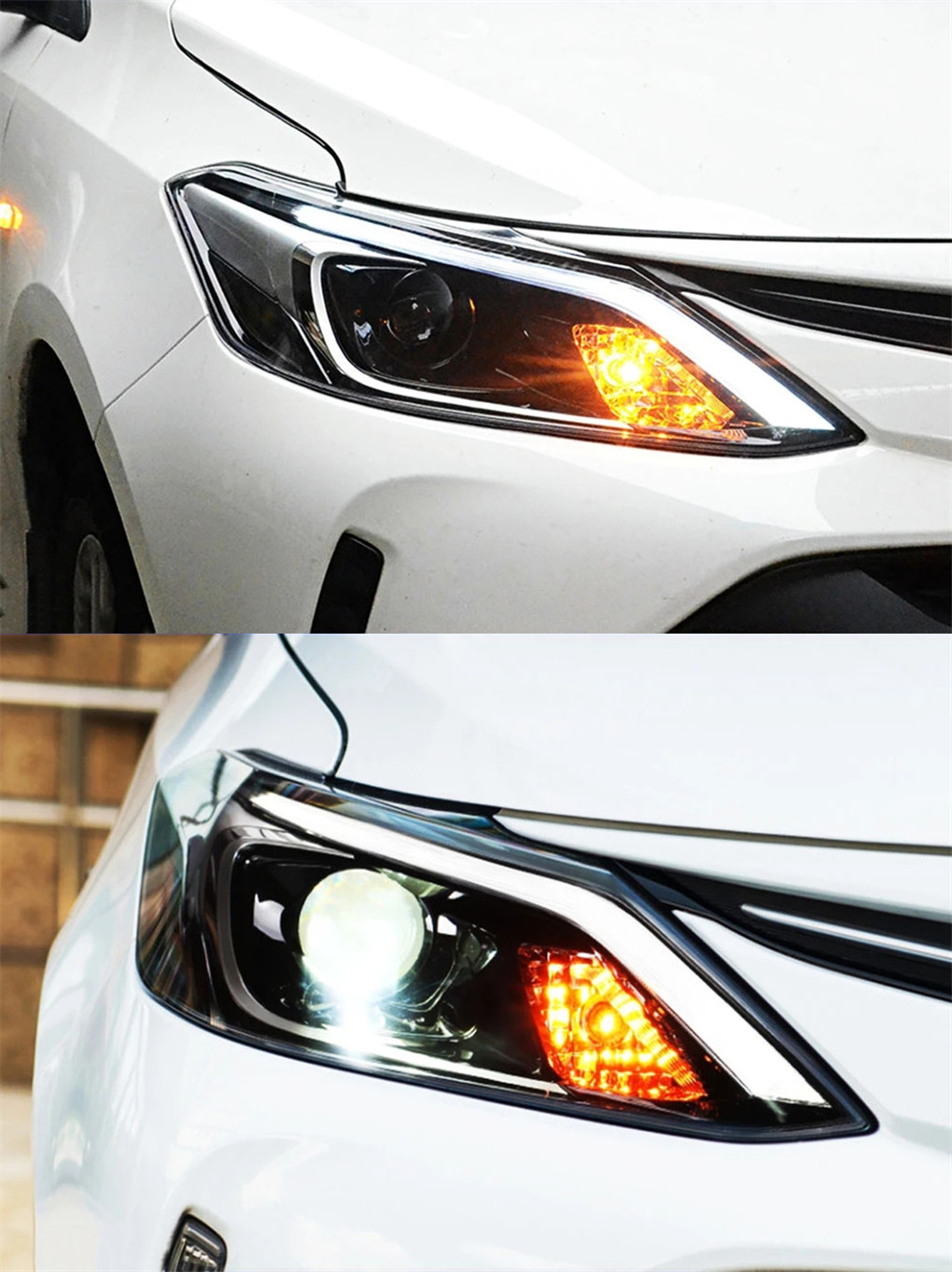 High Beam Head Lamp For Toyota Vios LED Headlight 20 17-19 Blue DRL Turn Signal Dual-beam Lens LED Running Lights