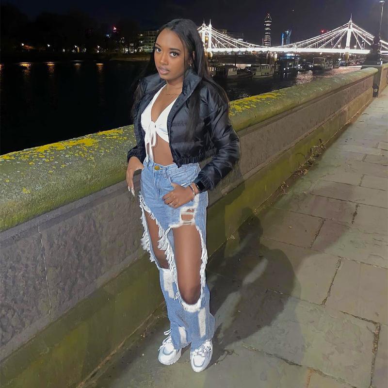Women's Jeans Ripped 2022 Summer Women Fashion High Waist Big Hole Denim Trousers Casual Streetwear Straight Leg Pencil Pants, Light blue
Women's Jeans Ripped 2022 Summer Women Fashion High Waist Big Hole Denim Trousers Casual Streetwear Straight Leg Pencil Pants, Light blue