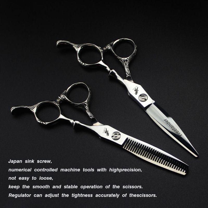 Freelander Barber Hair Scissors 6 inch Professional dressing With Japan Sink Screw Cutting Thinning 220317