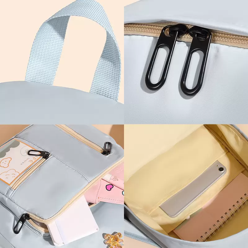 Waist bagsWomans Backpack Nylon Waterproof Schoolbag Junior High School Bags Large Capacity Female Backpack Cute Bear Accessories M153