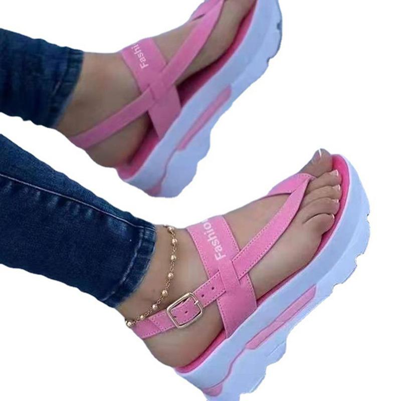 Sandals Fashion Women Gladiator Platform Solid Color Flip Flops Female Wedge Outdoor Casual
