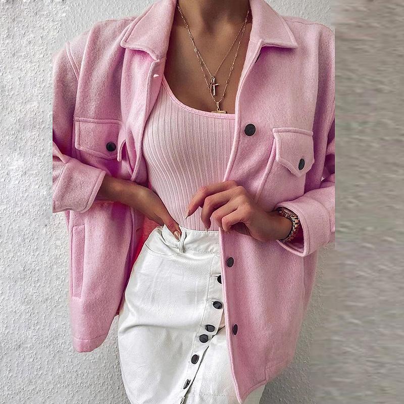 Women's Jackets Casual Women Jacket 2023 Single Breasted Turn-down Collar Wool Coat Long Sleeve Button Pocket Outwear Female Solid Loose, Pink
Women's Jackets Casual Women Jacket 2023 Single Breasted Turn-down Collar Wool Coat Long Sleeve Button Pocket Outwear Female Solid Loose, Pink