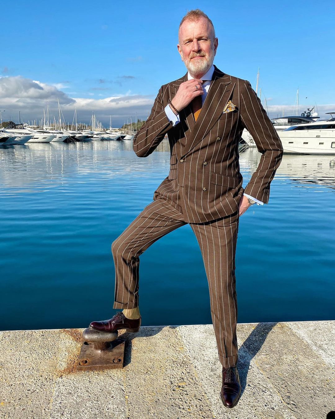 Brown Striped Wedding Tuxedos Plus Size Mens Pants Suits Handsome Men Prom Party Formal Outfit 2 pieces