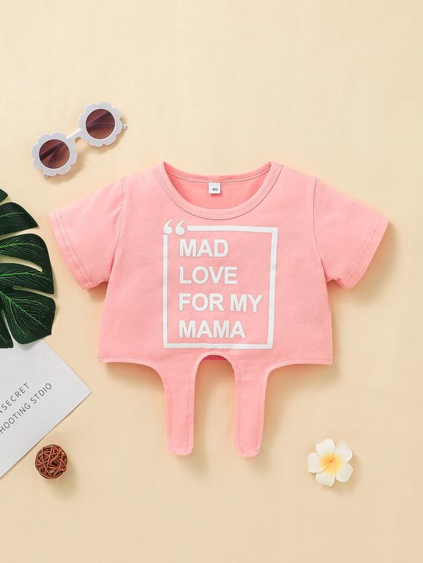 Toddler Girls Slogan Graphic Asymmetrical Hem Tee & Dual Pocket Skirt SHE