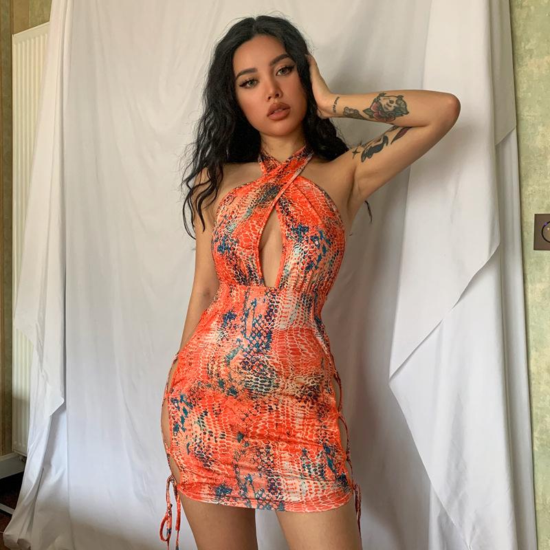 Casual Dresses Women Clothing Summer Sexy Party Night Club Dress Orange Street Snake Print Halter Hallow Backless Slim Mini Hip DressesCasua, Multicolor
Casual Dresses Women Clothing Summer Sexy Party Night Club Dress Orange Street Snake Print Halter Hallow Backless Slim Mini Hip DressesCasua, Multicolor