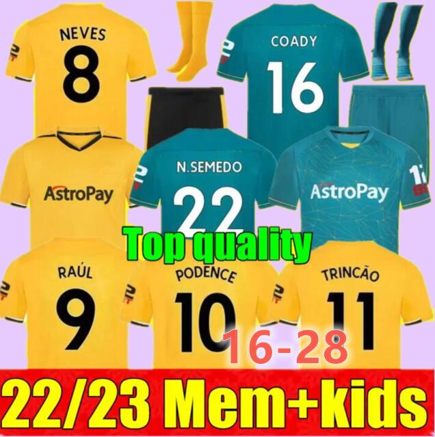 22 23 Wolves Soccer Jerseys RAUL SEMEDO PODENCE NETO NEVES TRINCAO 2022 2023 Wanderers J OTTO GIBBS HEE CHAN Wolverhampton Football Shirts Men Kit Kids uniform
22 23 Wolves Soccer Jerseys RAUL SEMEDO PODENCE NETO NEVES TRINCAO 2022 2023 Wanderers J OTTO GIBBS HEE CHAN Wolverhampton Football Shirts Men Kit Kids uniform
