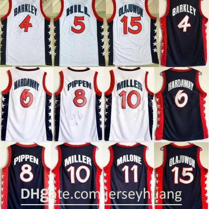 Sjzl98 1996 US Dream Team Basketball Hakeem Olajuwon Jersey Penny Hardaway Charles Barkley Reggie Miller Scottie Pippen Grant Hill Karl Malone, 4 white
Sjzl98 1996 US Dream Team Basketball Hakeem Olajuwon Jersey Penny Hardaway Charles Barkley Reggie Miller Scottie Pippen Grant Hill Karl Malone, 4 white