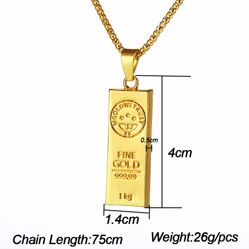 Hip Hop Men Plated Iced Out Gold Bar Pendent Necklace With Tennis Chain America Popular believe Necklaces Jewelry Gift