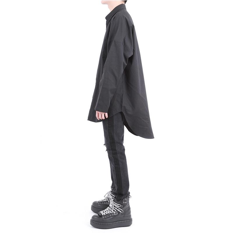 Men's Casual Shirts Irregular Very Immortal Hem Oversize Large Size Loose Long-sleeved Shirt Male Round Pendulum Long Section Tide, White;black
Men's Casual Shirts Irregular Very Immortal Hem Oversize Large Size Loose Long-sleeved Shirt Male Round Pendulum Long Section Tide, White;black