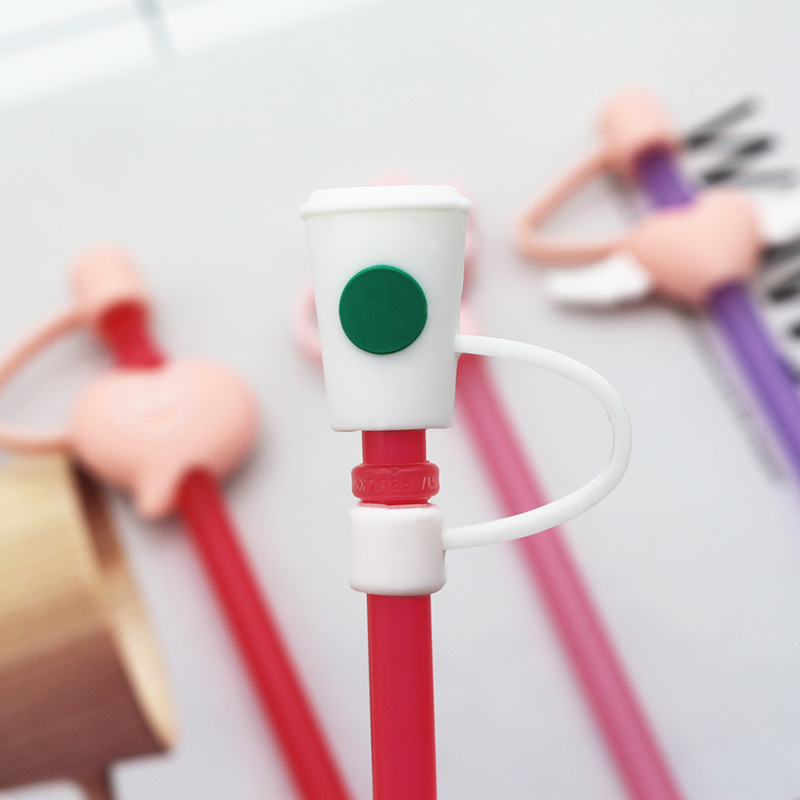Silicone Drinking Dust Cap Reusable Airtight Anti-dust Straws Cover for 6-8mm Straw