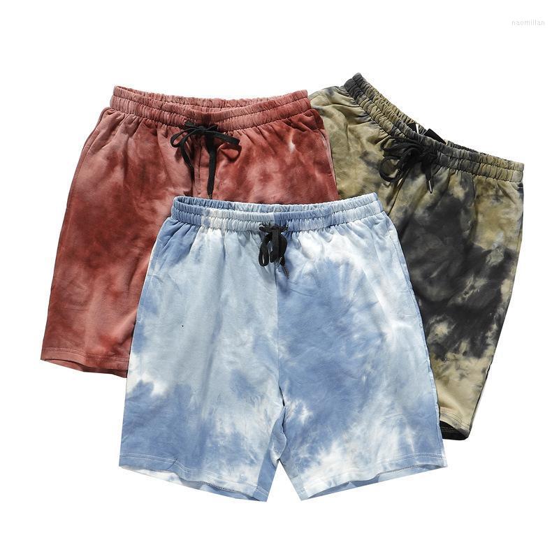 

Men's Shorts Tie-Dyed Beach Big Men Loose Five-Point All-Match Japanese Tide Hip Hop Casual Spring Summer Seaside Vacation ClothesMen's Naom, Green
