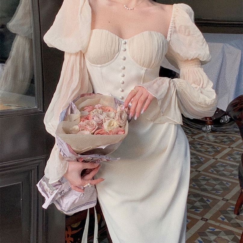 Summer Women Fashion Elegant Puff Sleeve Midi Corset Dresses Evening Prom Female Party Lady Clothes Vestdios 220613, Beige
Summer Women Fashion Elegant Puff Sleeve Midi Corset Dresses Evening Prom Female Party Lady Clothes Vestdios 220613, Beige