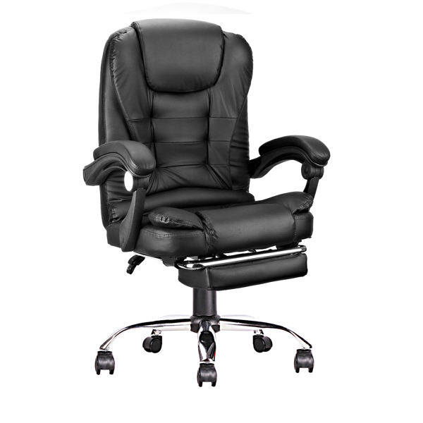 Fashion Furniture High Back Office Adjustable Ergonomic Executive PU Leather Swivel Work Lumbar Support Computer Desk Chair Footrest for Home Furnitur