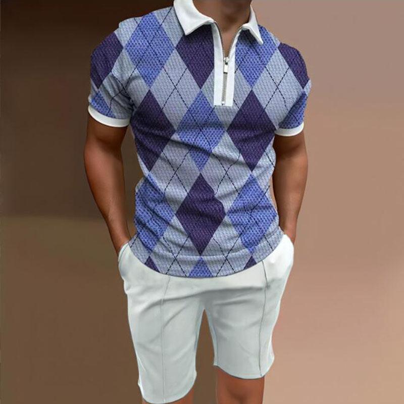 Men' Tracksuits Shirt Two-Piece Summer Men' Business Casual Zipper Short-Sleeved Striped Plaid T-Shirt Fashion Shorts SetMen' Men'sMe, Photo color
Men' Tracksuits Shirt Two-Piece Summer Men' Business Casual Zipper Short-Sleeved Striped Plaid T-Shirt Fashion Shorts SetMen' Men'sMe, Photo color