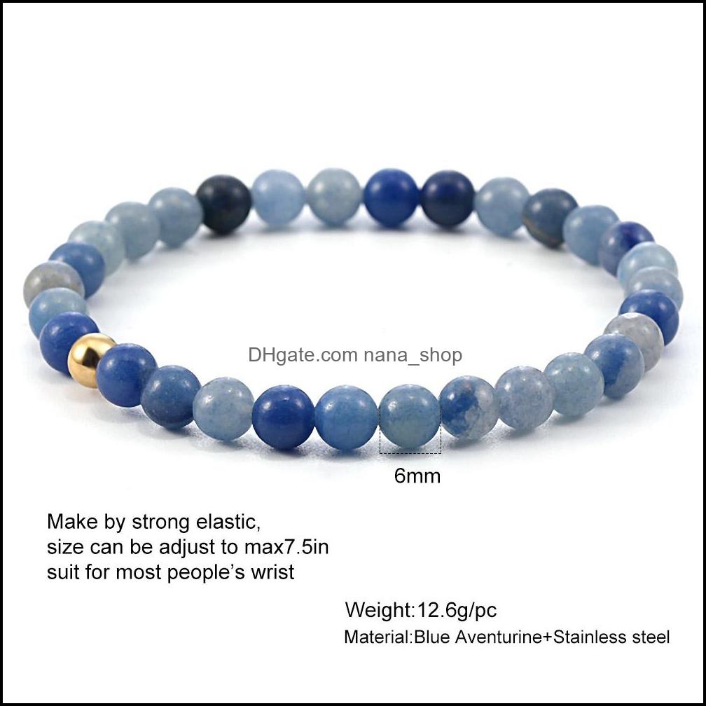 Beaded Strands Bracelets Jewelry Minimalist 6Mm Bead Bracelet For Women Men Tiger Eye Volcanic Stone Agate Beaded Yoga Stretch Drop Deliver