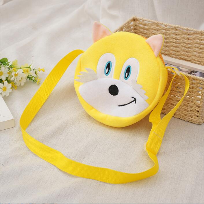 6 Colors Children Bags Soft Sonic Plush Coin Purse Zipper kids coin bag sling money card fashionable Wallet