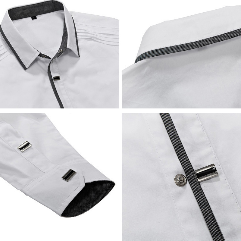 MIACAWOR Top Quality Shirt Men 100% Cotton Dress s Spring Long Sleeve Casual Wedding White s C013 220322