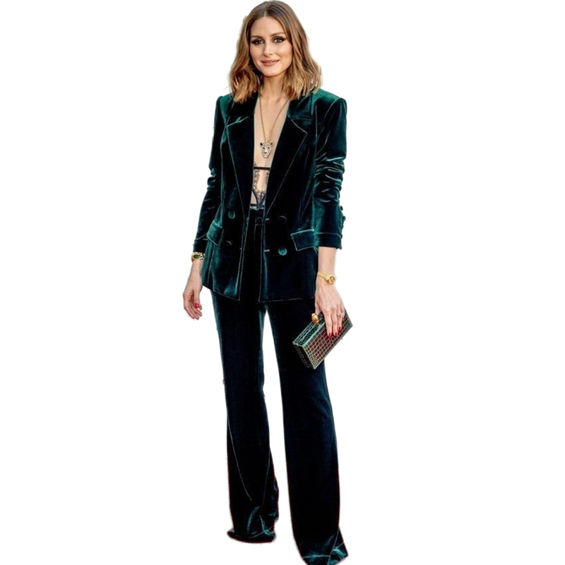 Elegant Velvet Mother Of The Bride Pants Suits 2pc Slim Fit Guest Wedding Party Gowns Womens Blazer Groom Mom Formal Evening Wear