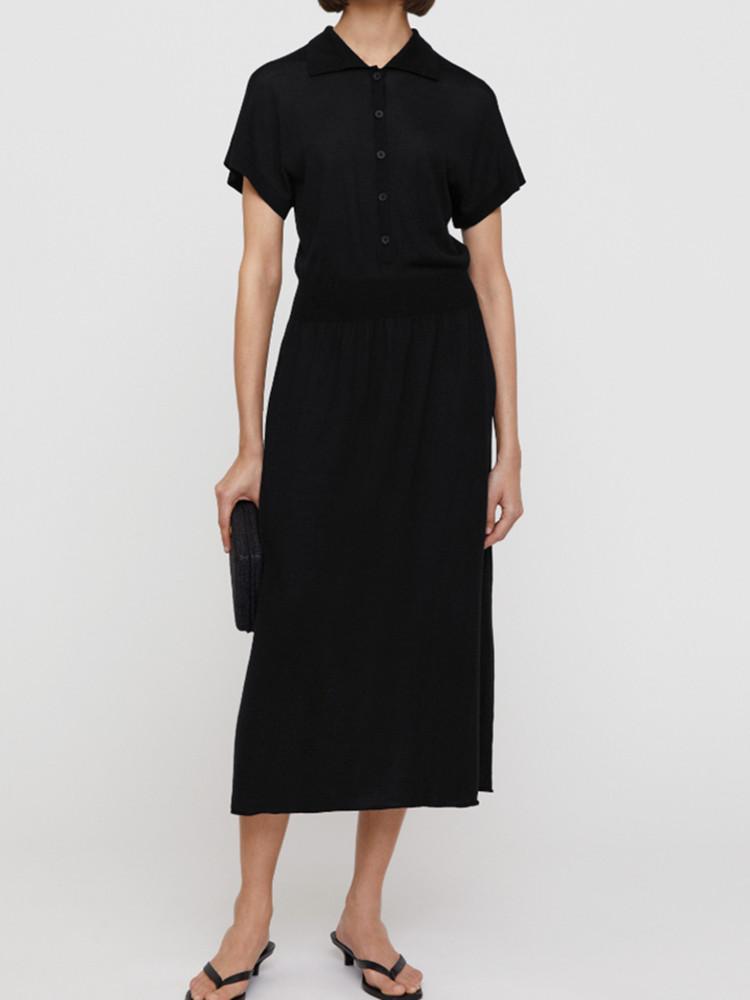 Casual Dresses Women Wool-blend Knitted Dress Black Stretch Elastic High Waist Summer 2022 Short Sleeve Female Turn-down Collar Midi RobesCa
Casual Dresses Women Wool-blend Knitted Dress Black Stretch Elastic High Waist Summer 2022 Short Sleeve Female Turn-down Collar Midi RobesCa