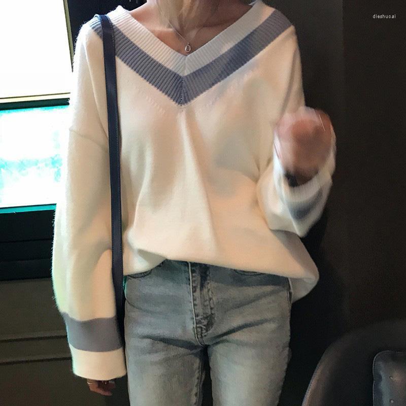 Women's Sweaters Tiao'Wen Knitted Sweater Fall/Winter V-Neck Oversized Pullover Korean Style Loose Casual, Black
Women's Sweaters Tiao'Wen Knitted Sweater Fall/Winter V-Neck Oversized Pullover Korean Style Loose Casual, Black