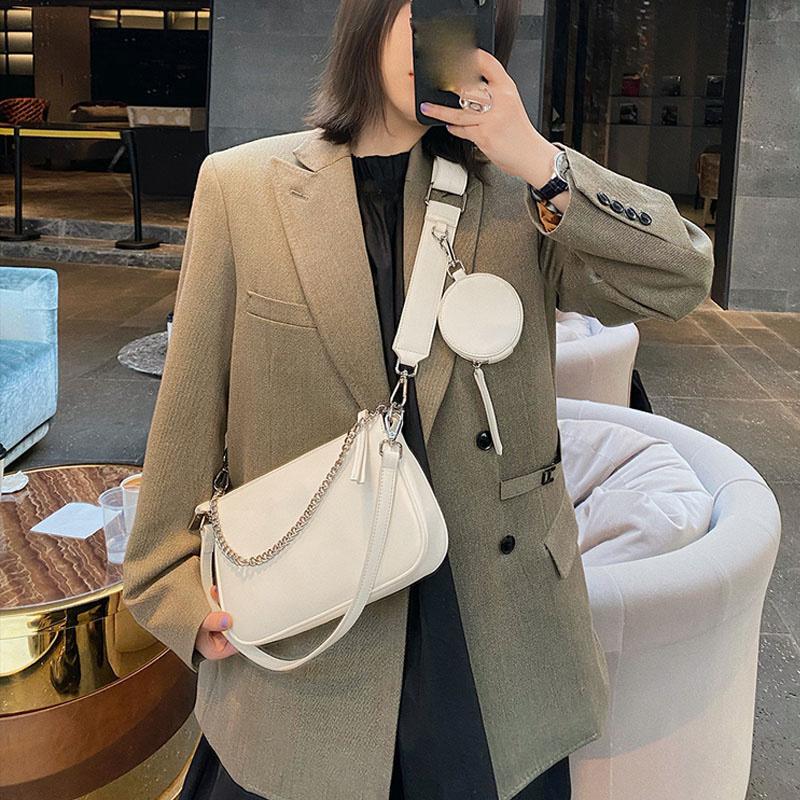Shoulder Bags Fashion Chains Women Designer Handbags PU Leather Crossbody Baguettes Bag Woman Small Purses Female Clutch 2 SetShoulder, Black
Shoulder Bags Fashion Chains Women Designer Handbags PU Leather Crossbody Baguettes Bag Woman Small Purses Female Clutch 2 SetShoulder, Black