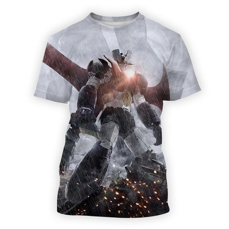 Oversized tshirt Mazinger z anime movie robot streetwear 3d print tshirt mens Short Sleeve Tops casual streetwear 220524