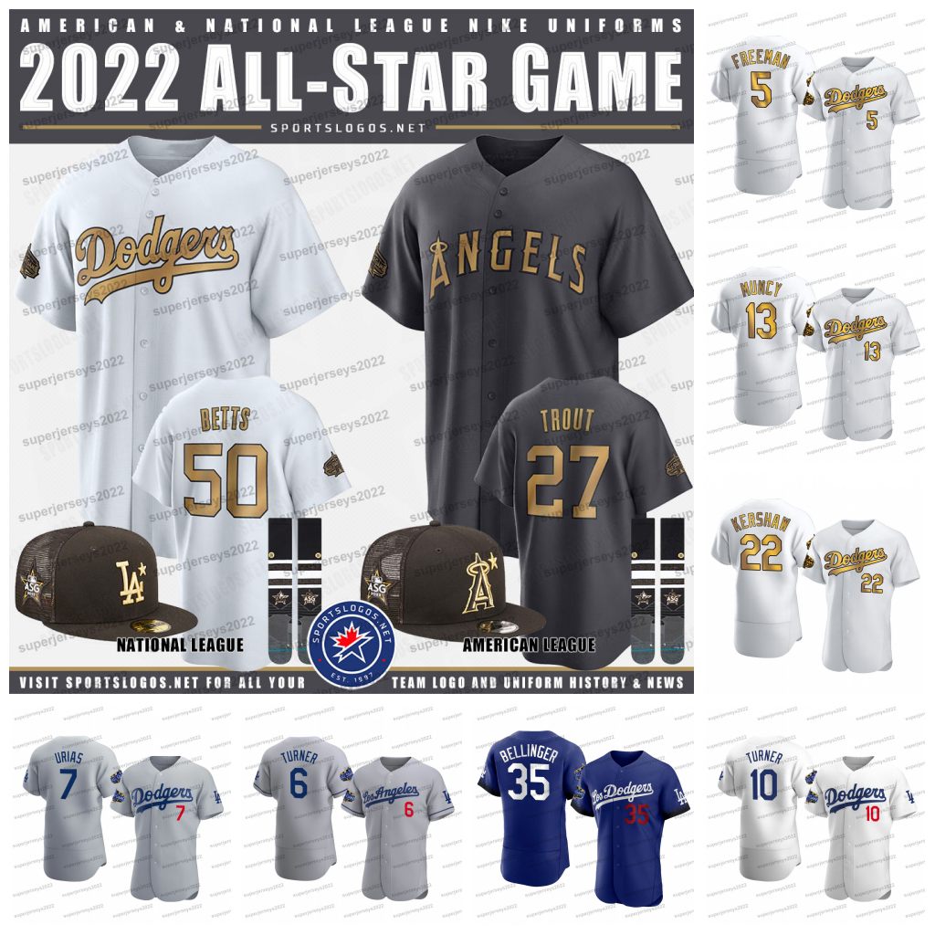 Clayton Kershaw Freddie Freeman Dodgers 2022 All-Star Game Jersey Mookie Betts Justin Trea Turner Cody Bellinger Chris Taylor Will Smith Gavin Lux Max Muncy, City connect cool base
Clayton Kershaw Freddie Freeman Dodgers 2022 All-Star Game Jersey Mookie Betts Justin Trea Turner Cody Bellinger Chris Taylor Will Smith Gavin Lux Max Muncy, City connect cool base